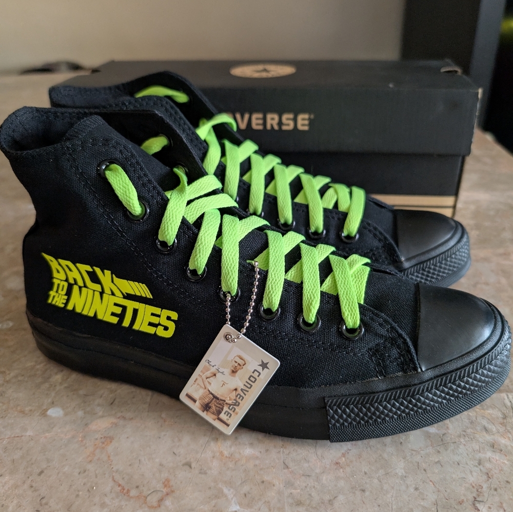 Converse ALL-STAR -Hi-Top Back To The Nineties Shoes Balck-green Men Size 7.5